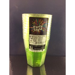 Bicchiere Plastica 220cc Pz.12 Verde Party Style Gold Plast